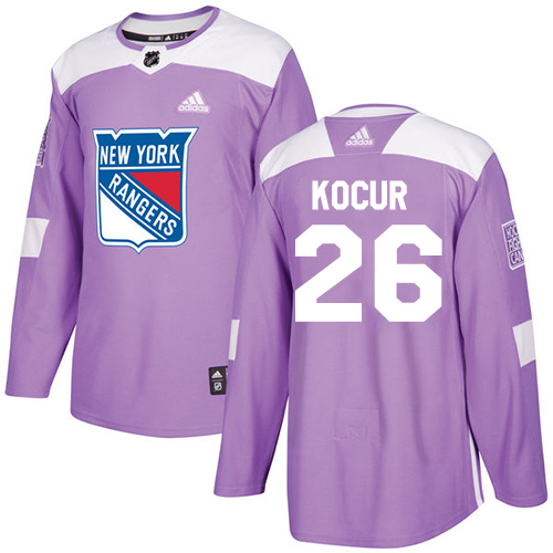 Adidas Rangers #26 Joe Kocur Purple Authentic Fights Cancer Stitched NHL Jersey